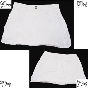St Johns Bay Sz 12 White Denim Jeans Skirt Upcycle